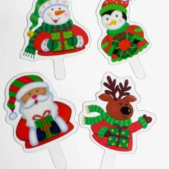 Christmas Cake Toppers Pk4