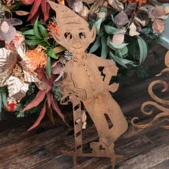 Christmas Elf Boy Garden Art Stake - 82Cm