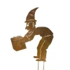 Christmas Elf Boy With Gift Garden Art Stake - 70Cm