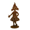 Christmas Elf Girl Garden Art On Stand - 27Cm