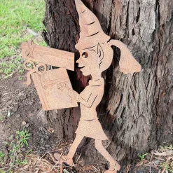 Christmas Elf Girl Stake Garden Art - 80Cm