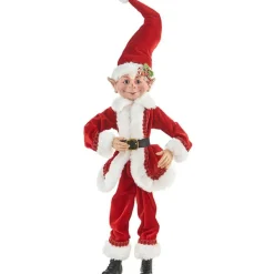 Christmas Elf In Santa Costume - 61Cm