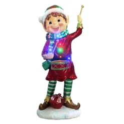 Christmas Elf With Drum - 93Cm