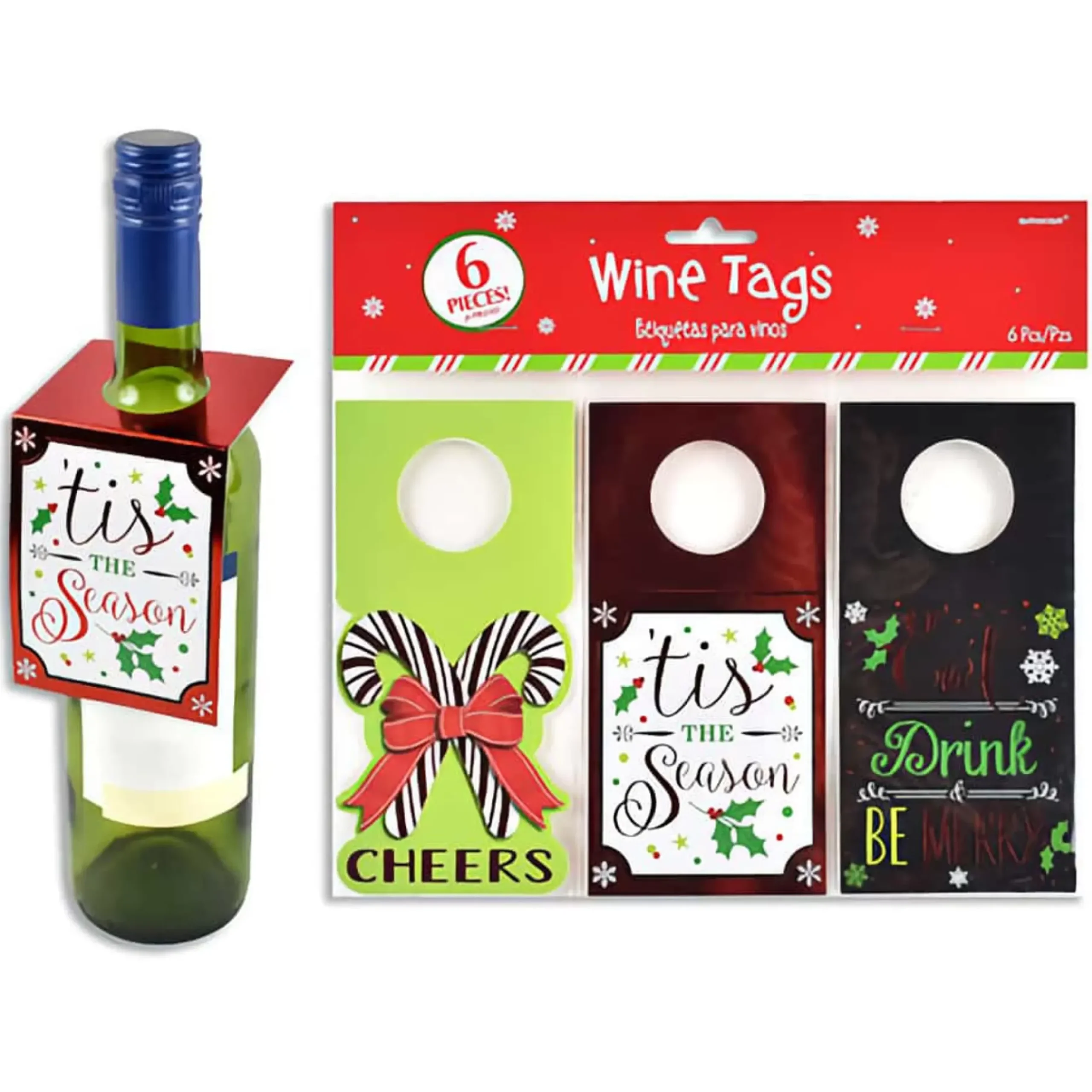 Christmas Gift Tags For Wine Bottle - 16.5Cm