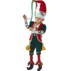 Christmas Holly Red And Green Posable Elf (2 Styles) - 41Cm