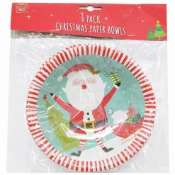 Christmas Paper Dessert Bowls (4 Designs) - 6Pk