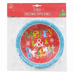 Christmas Paper Dessert Bowls (4 Designs) - 6Pk