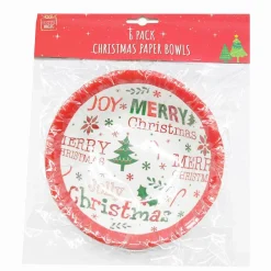Christmas Paper Dessert Bowls (4 Designs) - 6Pk