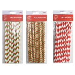 Christmas Paper Straws - 15 Pack