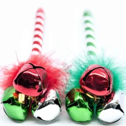 Christmas Pen Jingle Bell Tinsel Pompoms - 24Cm