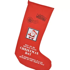 Christmas Stocking With Santa Postage Stamp - 100Cm