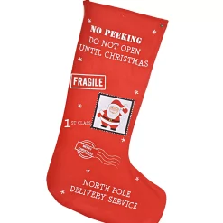 Christmas Stocking With Santa Postage Stamp - 100Cm