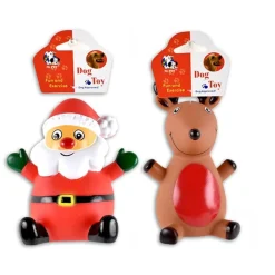 Christmas Vinyl Squeaky Dog Toy (2 Styles) - 12.5Cm