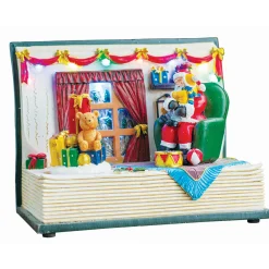 Christmas Water Globe Book Of Santa Claus - 19Cm