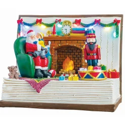 Christmas Water Globe Book Of Santa Claus - 19Cm