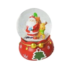 Christmas Waterball On Red Base (3 Styles) - 6.5Cm