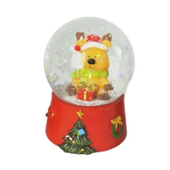 Christmas Waterball On Red Base (3 Styles) - 6.5Cm