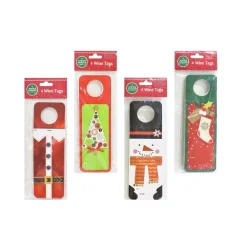 Christmas Wine Bottle Gift Tags - 4 Pack