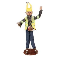 Construction Christmas Elf With Stand - 65Cm