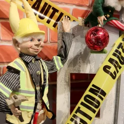 Construction Christmas Elf With Stand - 65Cm