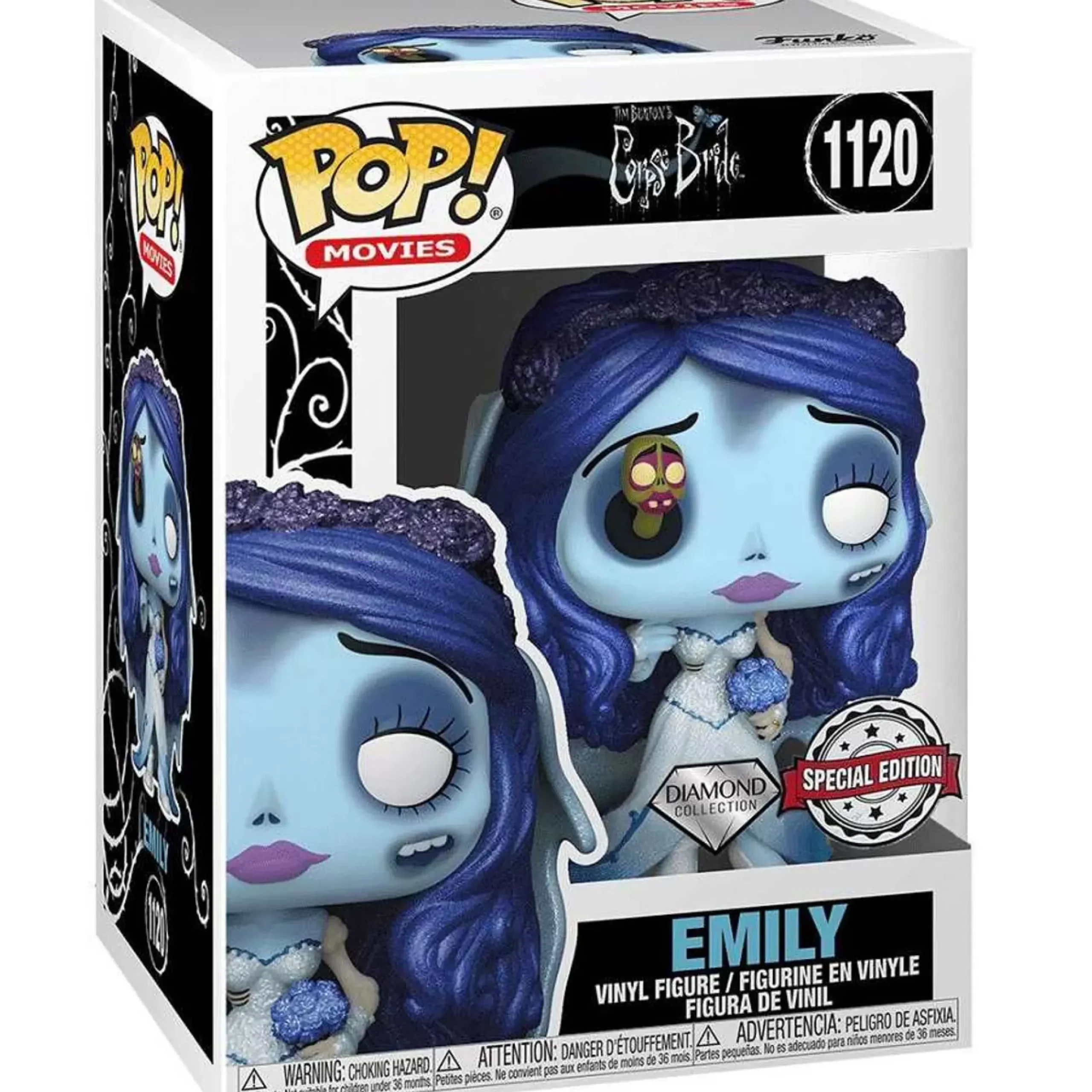 Corpse Bride Emily With Worm Diamond Glitter Pop! - 10Cm