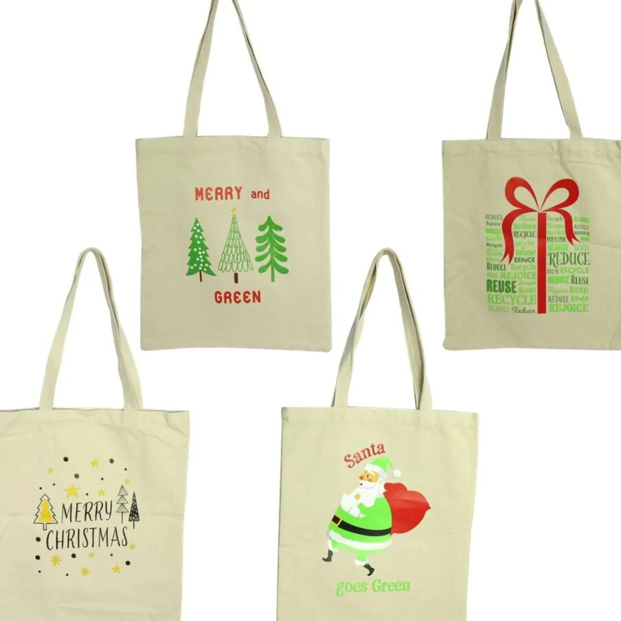 Cotton Christmas Enviro Shopper