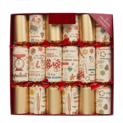 Cream Gold Sugar And Spice Christmas Crackers (Pack Of 6) - 30.5Cm
