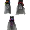 Day Of The Dead Veil Headband With Flower (3 Colours)