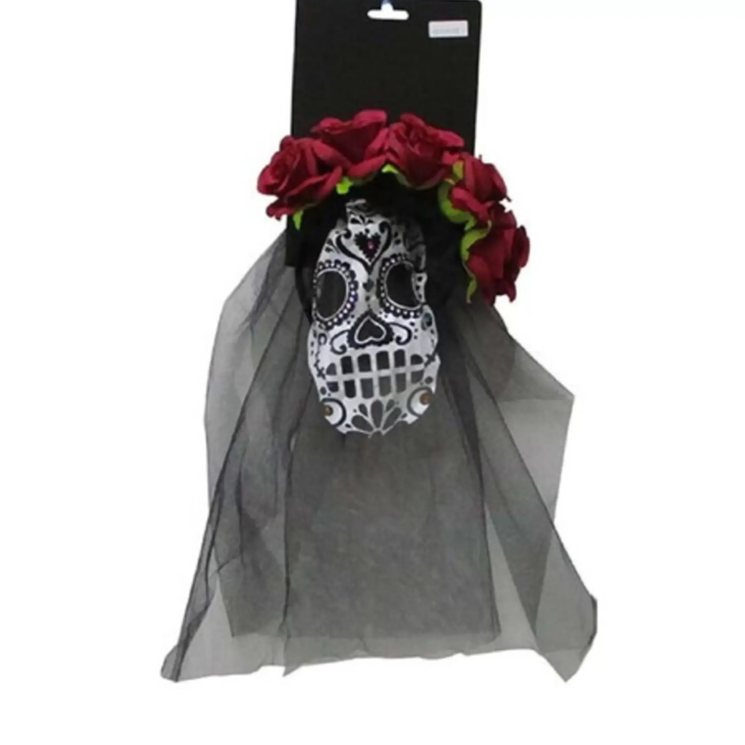 Day Of The Dead Veil Headband With Flower (3 Colours)