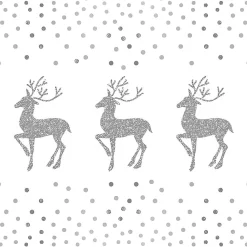Deer And Dots White Luncheon Napkins (Pack Of 20) - 33Cm