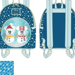 Disney Mickey Mouse Loungefly Snowman Snow Globe Mini Backpack - 27Cm