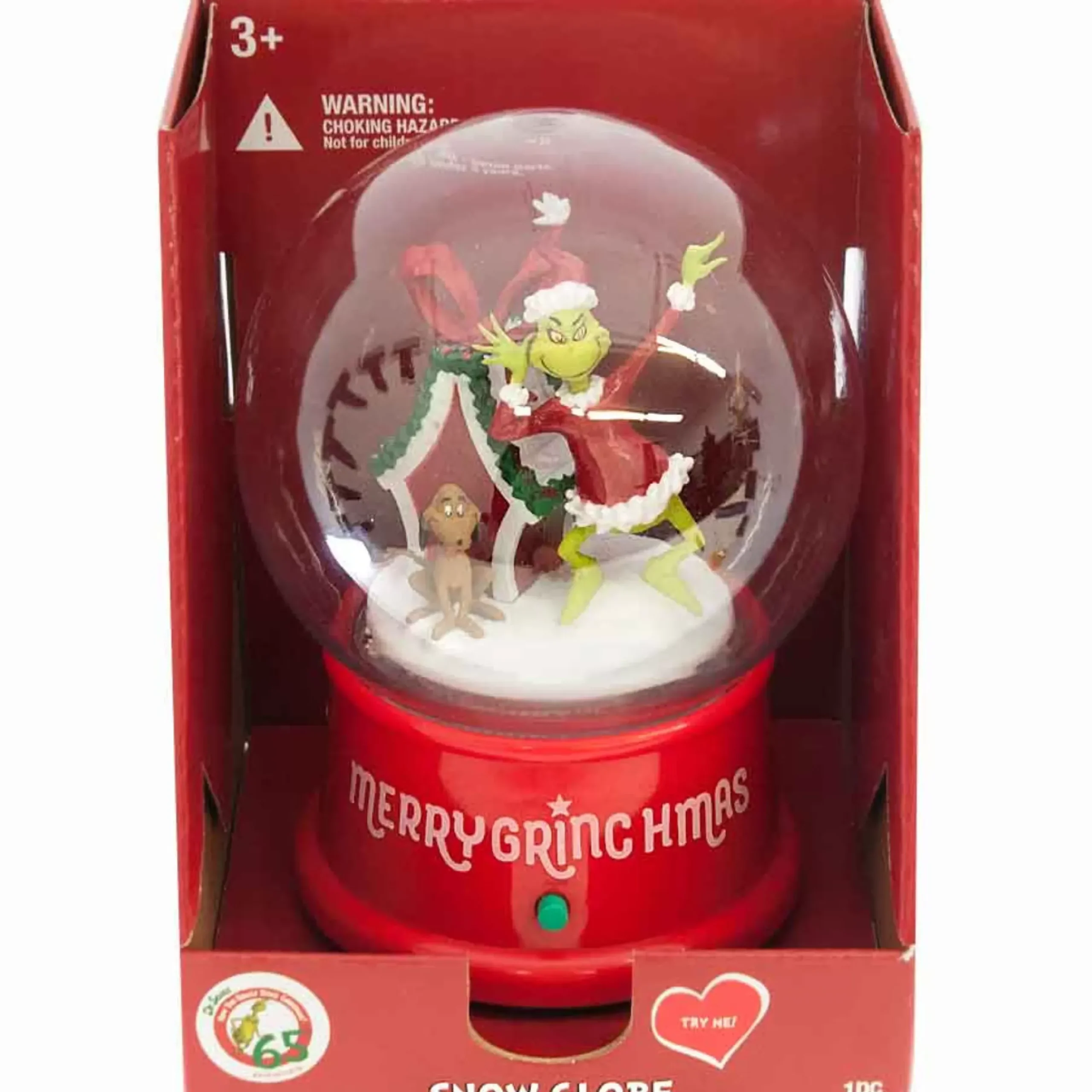 Dr Seuss Grinch Musical Snow Globe (5 Songs) - 16Cm