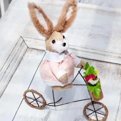 Easter Bunny Rabbit Riding A Bike - 29Cm