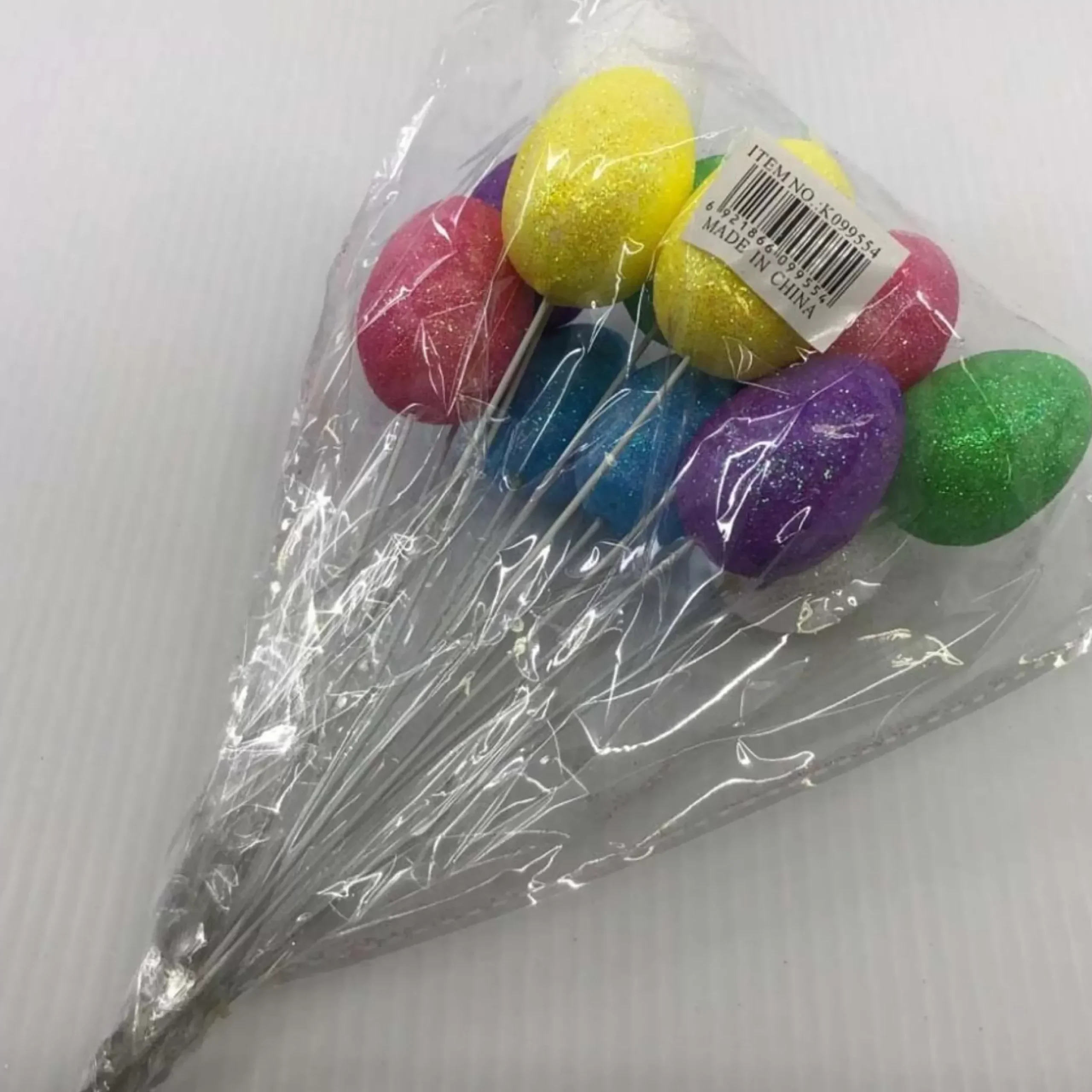 Easter Egg Pick Multicoloured With Glitter (Pack Of 12)