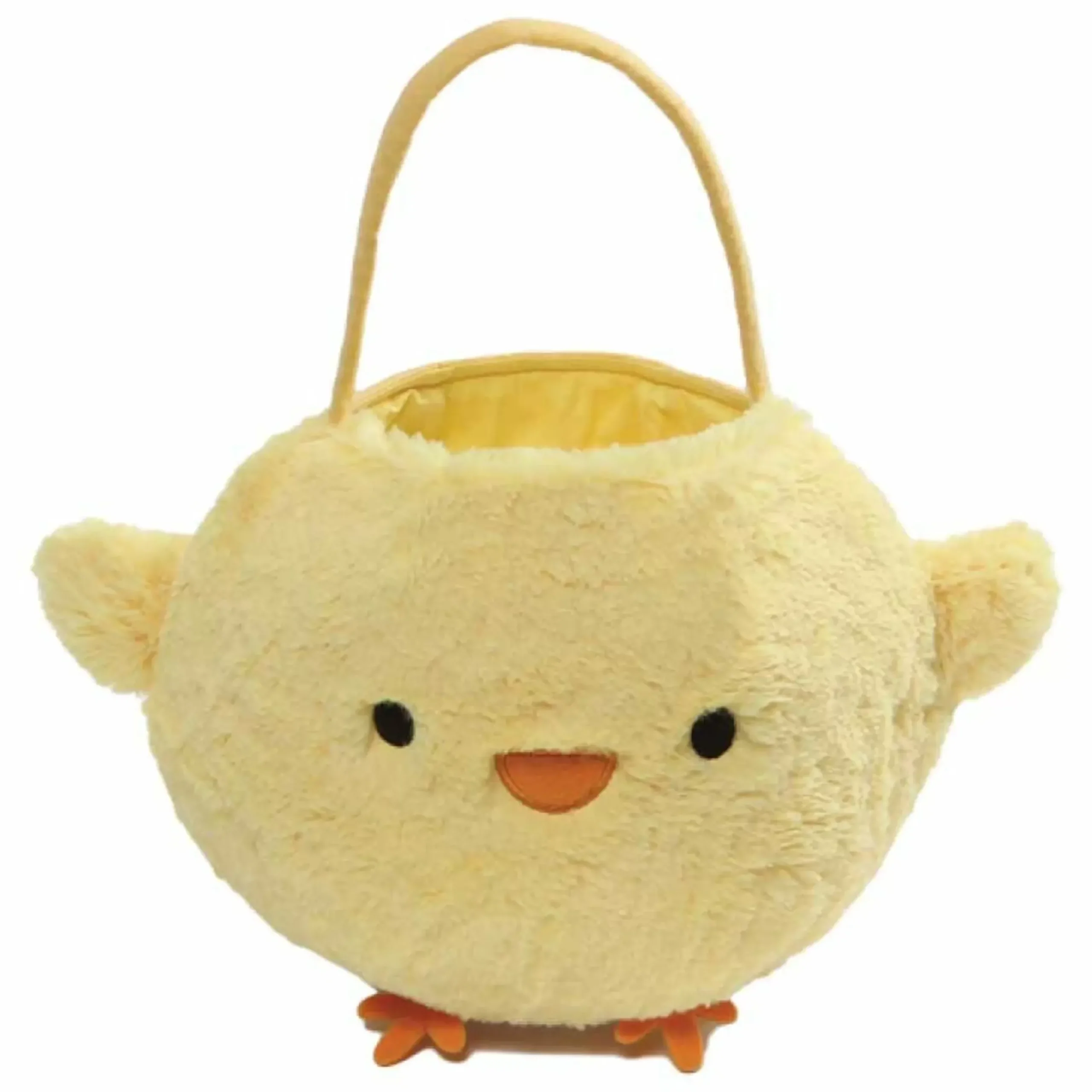 Easter Fluffy Chick Basket With Handle - 16.5Cm