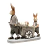 Easter Rabbits With Wheelbarrow - 16Cm