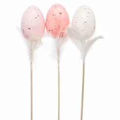 Egg Pick White Feathers (Pack Of 3 ) - 28Cm