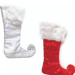 Elf Felt Stocking With Sequins (2 Colours)