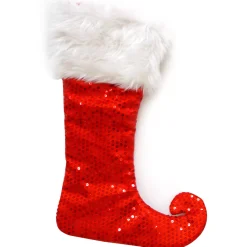 Elf Felt Stocking With Sequins (2 Colours)