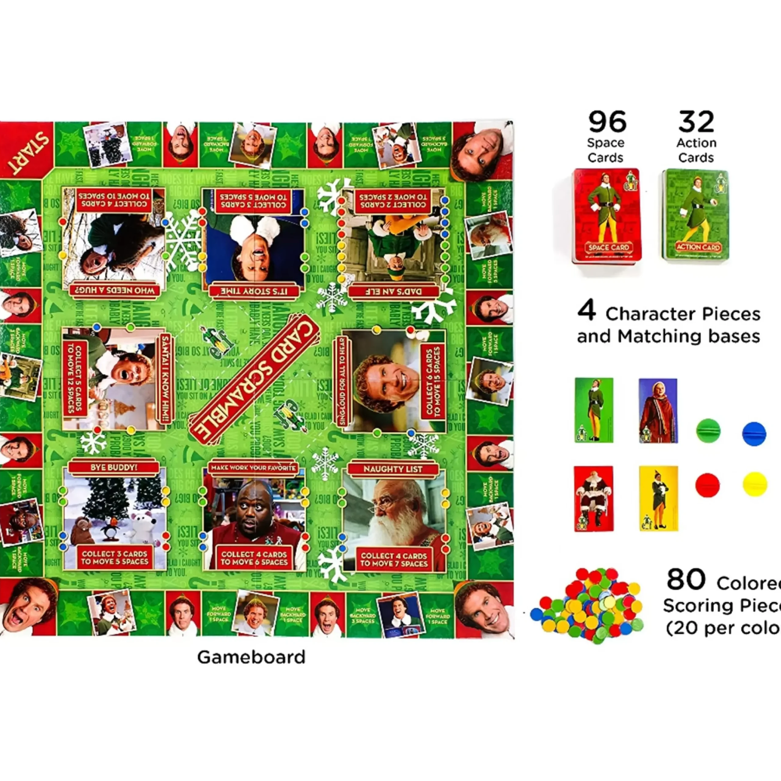 Elf The Movie Card Scramble Board Game