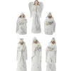 Embossed Silver Leaf Nativity (Set Of 6)- 19Cm
