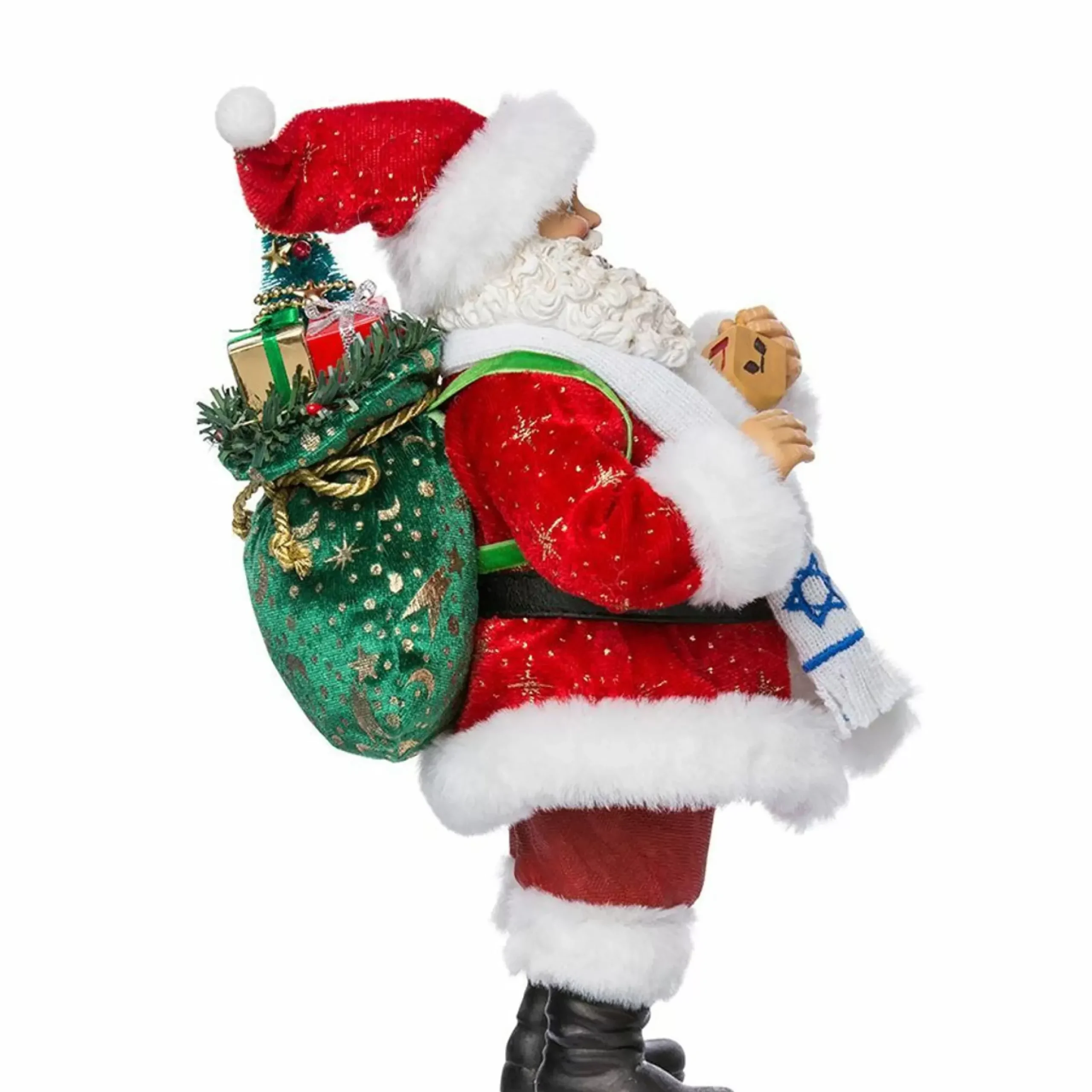 Fabriche Santa Claus Holding Dreidel - 28Cm
