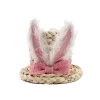 Fawn Jute Robe Easter Hat With Pink Bunny Ears - 25Cm