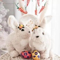 Fawn Long Eared Hopping Bunny - 23Cm