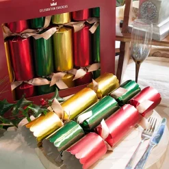 Festive Diamond Regency Christmas Crackers (Pack Of 6) - 33Cm