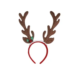 Festive Headband Reindeer Antlers With Holly (3 Colours)