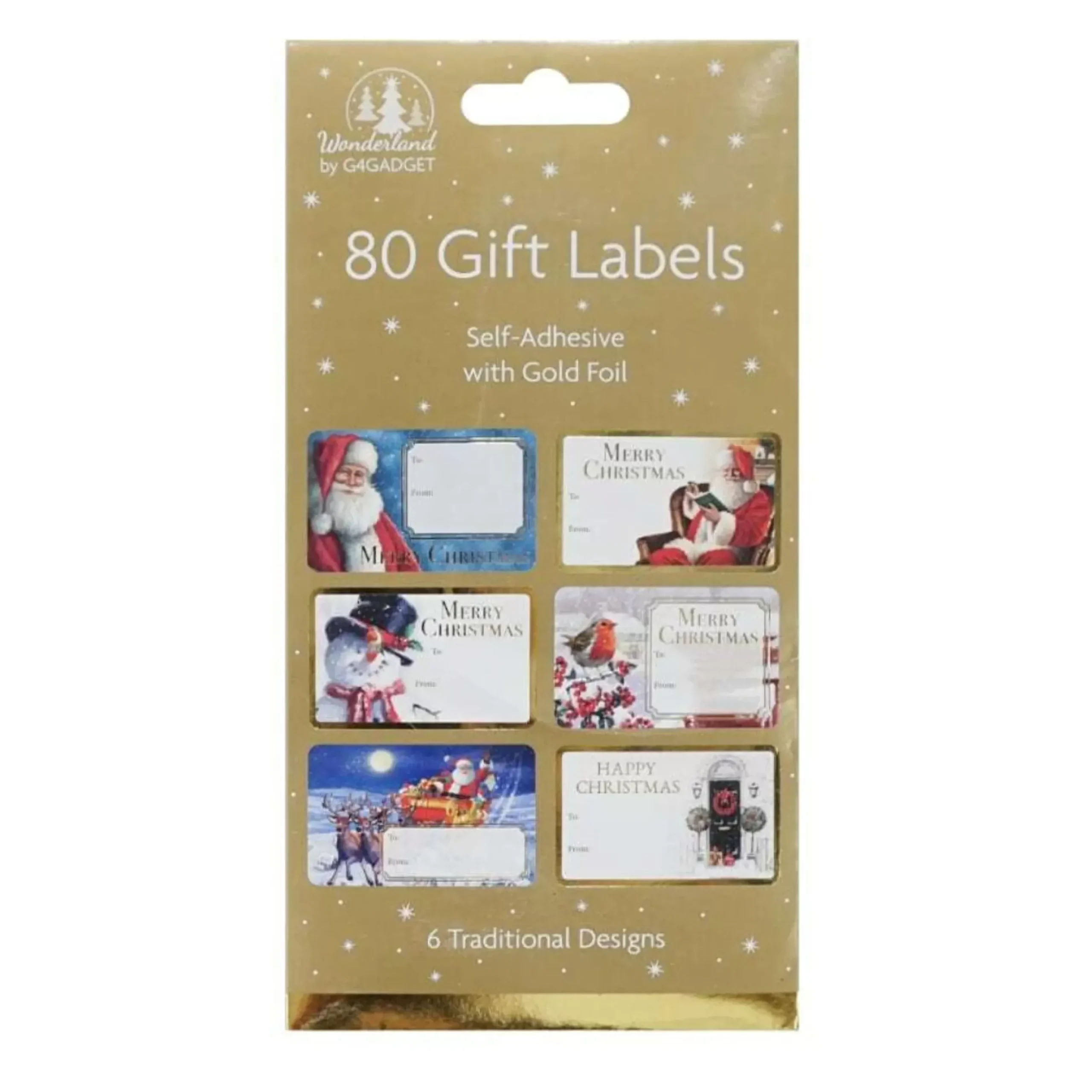 Foil Gift Tags Self Adhesive Pack Of 80 (2 Styles)