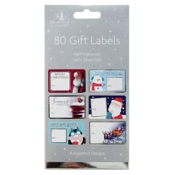 Foil Gift Tags Self Adhesive Pack Of 80 (2 Styles)