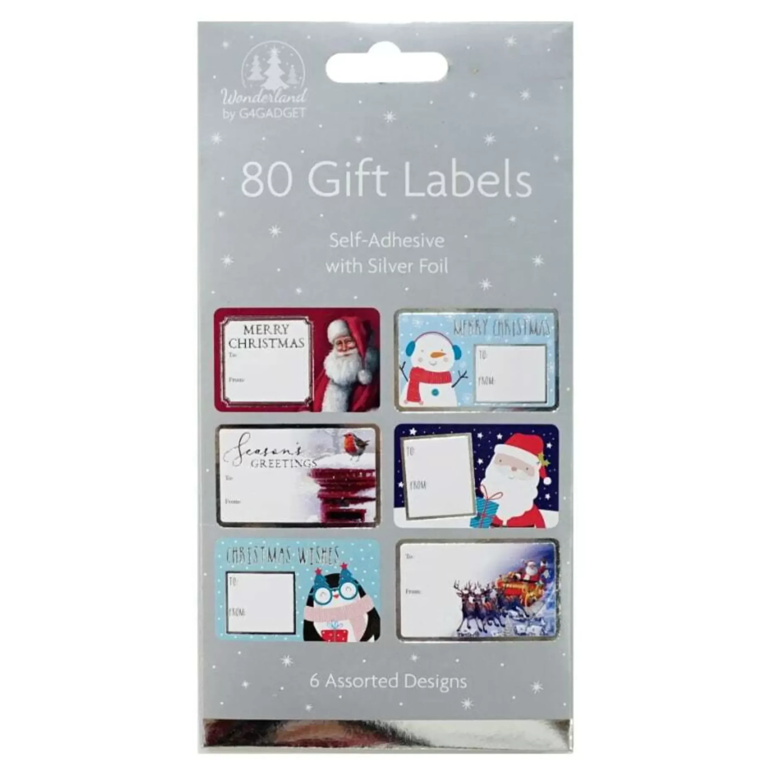 Foil Gift Tags Self Adhesive Pack Of 80 (2 Styles)