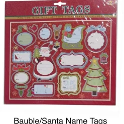 Foil Trim Christmas Gift Tag Stickers - 27Cm